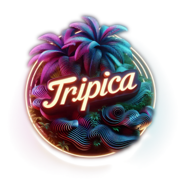 Tripica neon palm logo